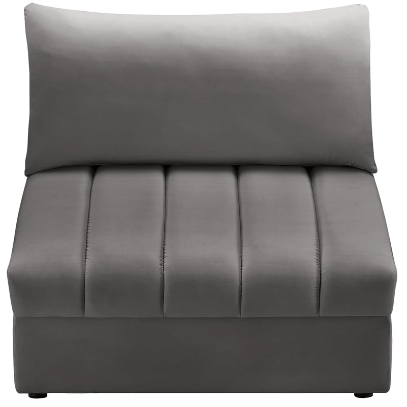 Meridian Furniture Jacob Grey Velvet Armless