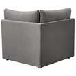 Meridian Furniture Jacob Grey Velvet Corner