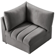 Meridian Furniture Jacob Grey Velvet Corner