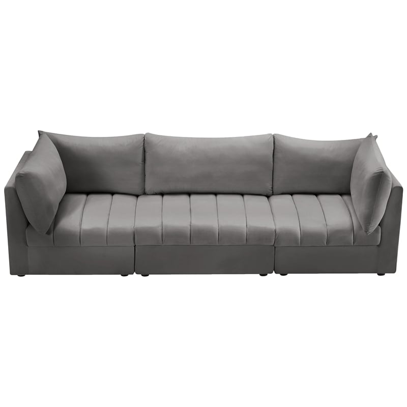 Meridian Furniture Jacob Grey Velvet Modular Sofa