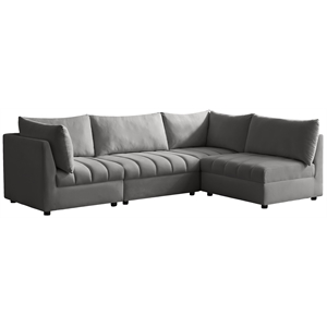 Meridian Furniture Jacob Grey Velvet Modular Sectional