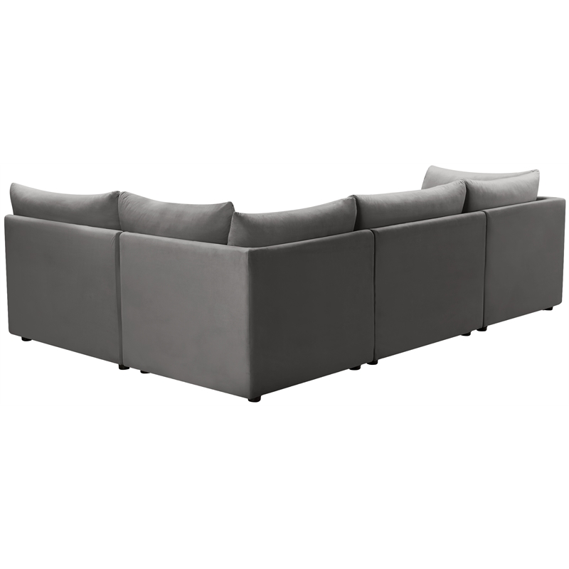 Meridian Furniture Jacob Grey Velvet Modular Sectional