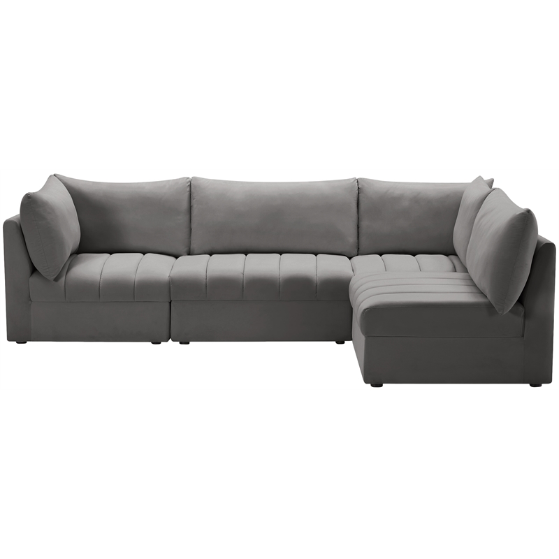 Meridian Furniture Jacob Grey Velvet Modular Sectional