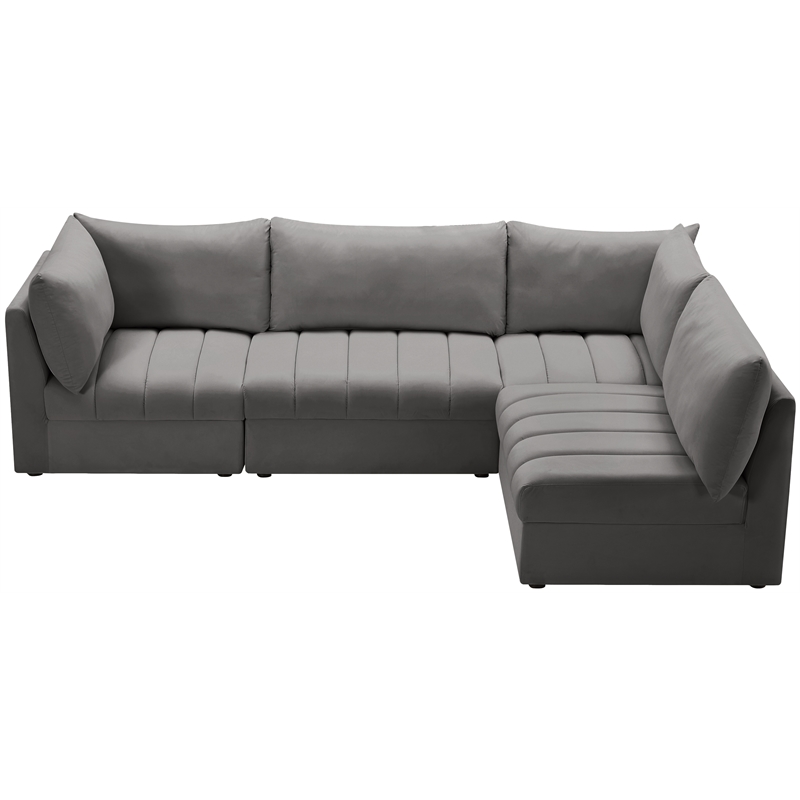 Meridian Furniture Jacob Grey Velvet Modular Sectional