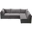 Meridian Furniture Jacob Grey Velvet Modular Sectional