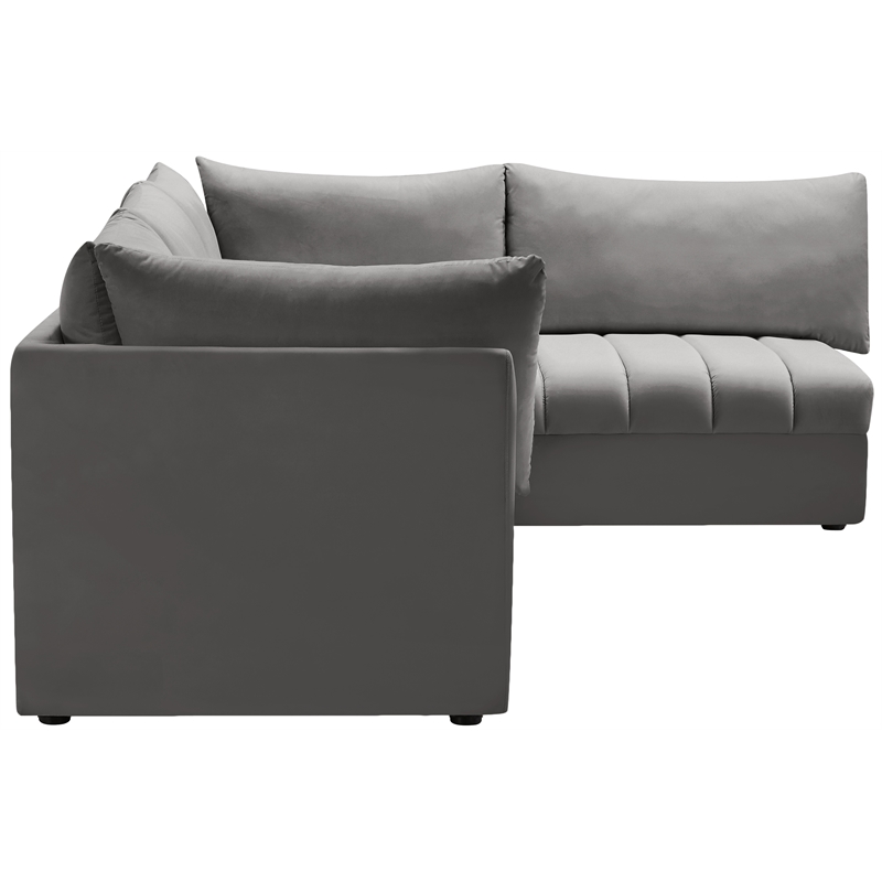 Meridian Furniture Jacob Grey Velvet Modular Sectional