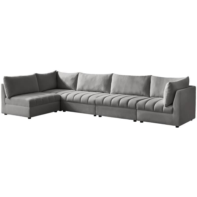 Meridian Furniture Jacob Grey Velvet Modular Sectional