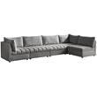 Meridian Furniture Jacob Grey Velvet Modular Sectional