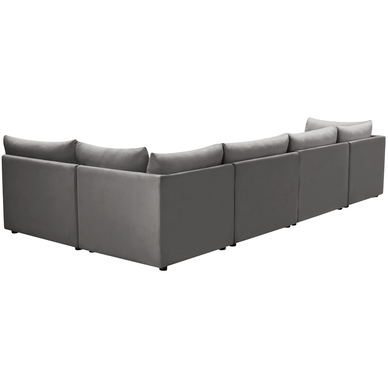 Meridian Furniture Jacob Grey Velvet Modular Sectional