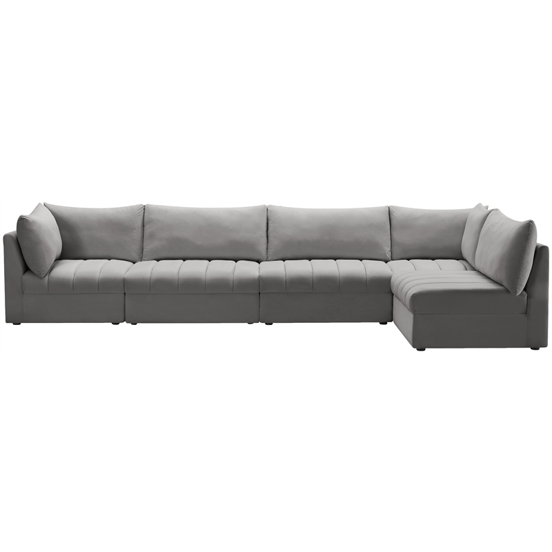 Meridian Furniture Jacob Grey Velvet Modular Sectional