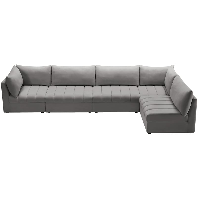 Meridian Furniture Jacob Grey Velvet Modular Sectional