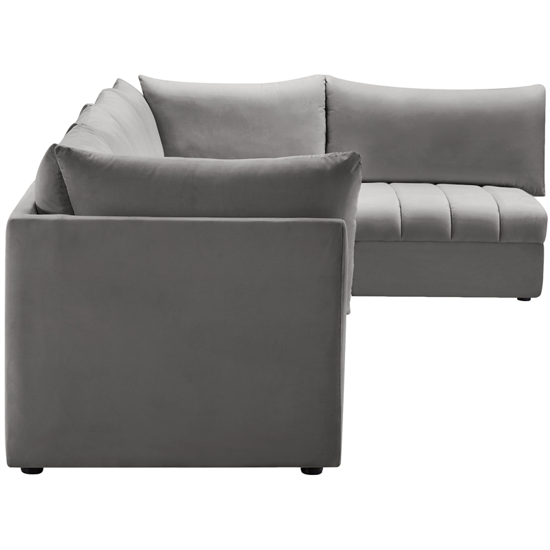 Meridian Furniture Jacob Grey Velvet Modular Sectional