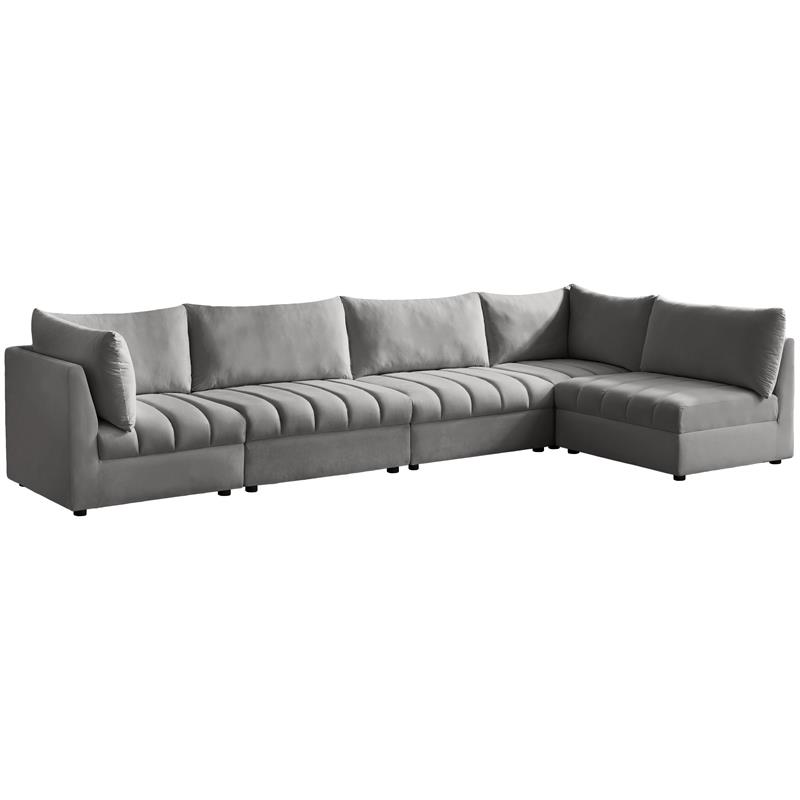 Meridian Furniture Jacob Grey Velvet Modular Sectional