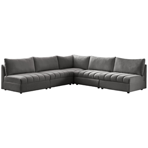 Meridian Furniture Jacob Grey Velvet Modular Sectional