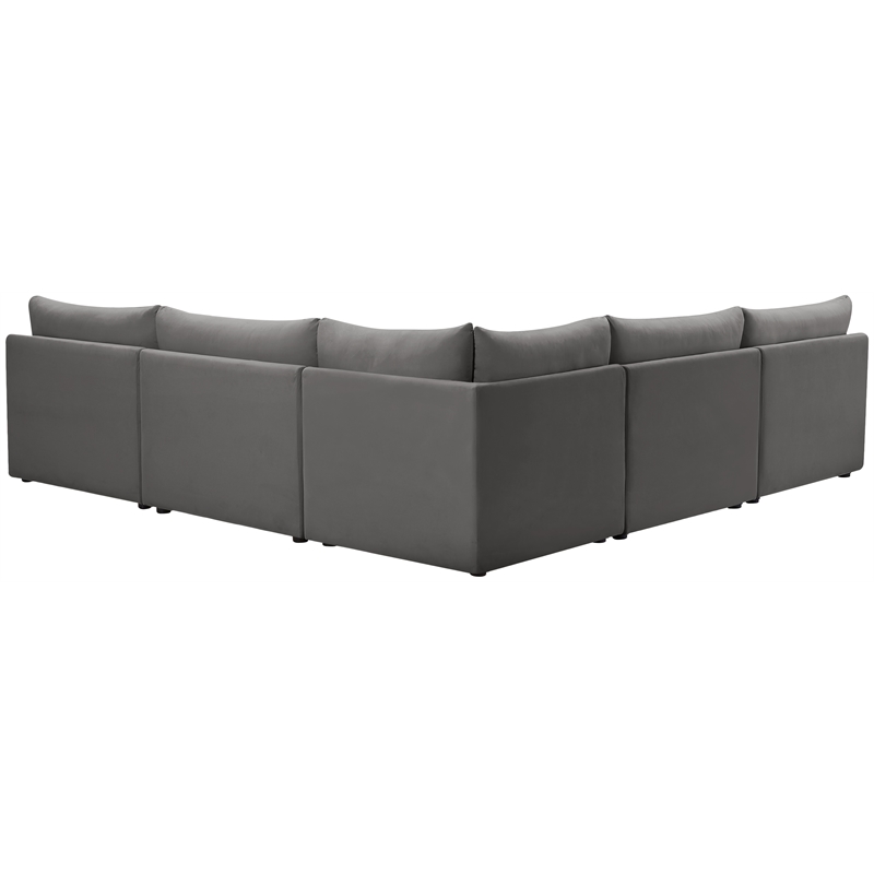 Meridian Furniture Jacob Grey Velvet Modular Sectional