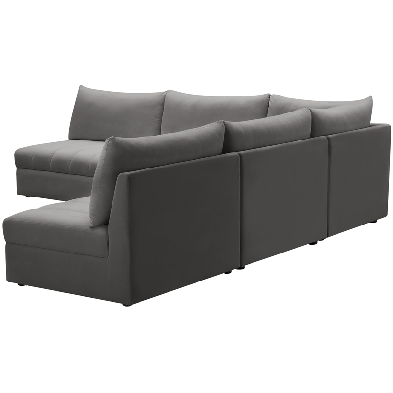 Meridian Furniture Jacob Grey Velvet Modular Sectional