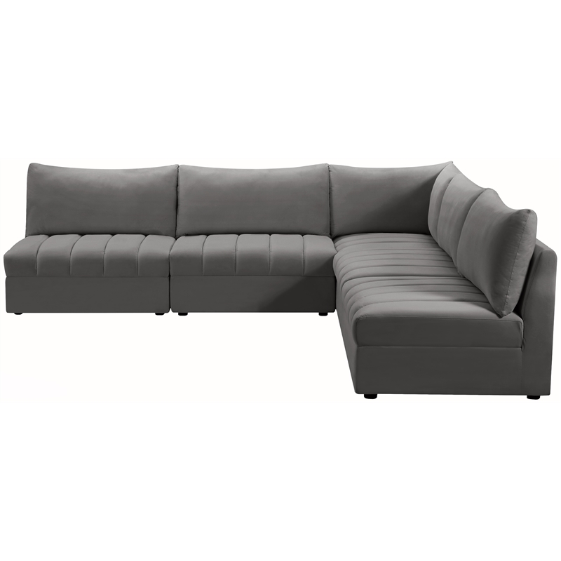 Meridian Furniture Jacob Grey Velvet Modular Sectional