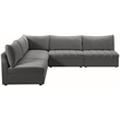 Meridian Furniture Jacob Grey Velvet Modular Sectional