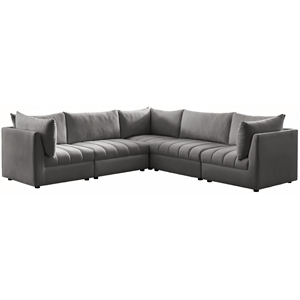 Meridian Furniture Jacob Grey Velvet Modular Sectional