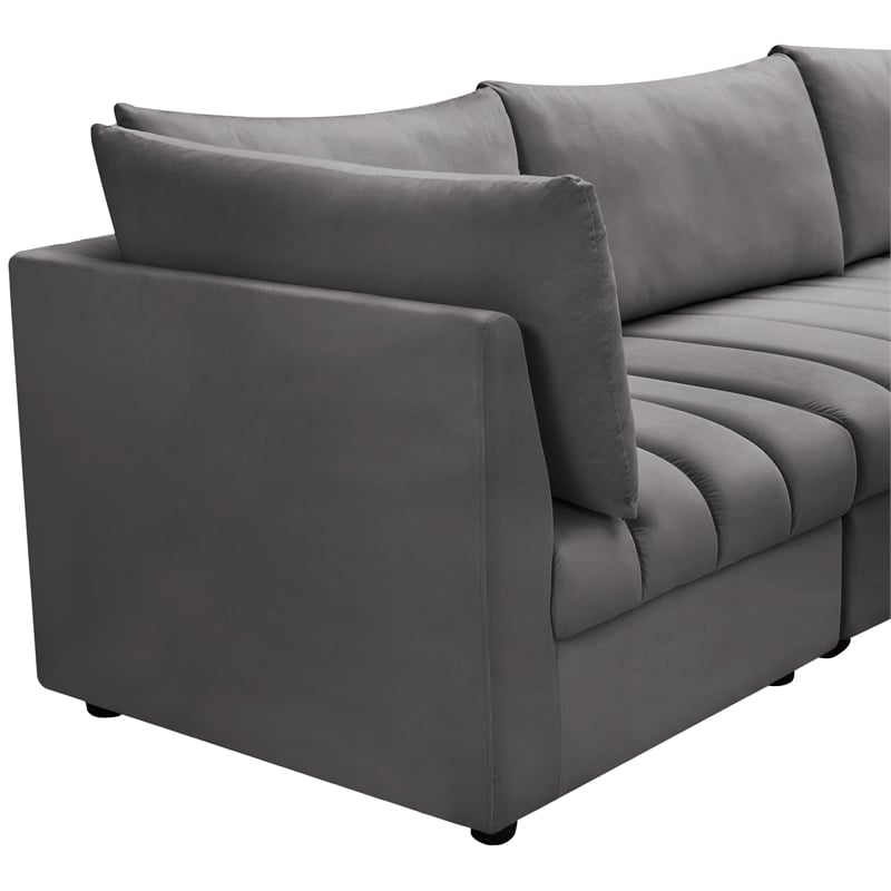 Meridian Furniture Jacob Grey Velvet Modular Sectional
