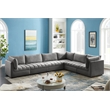 Meridian Furniture Jacob Grey Velvet Modular Sectional