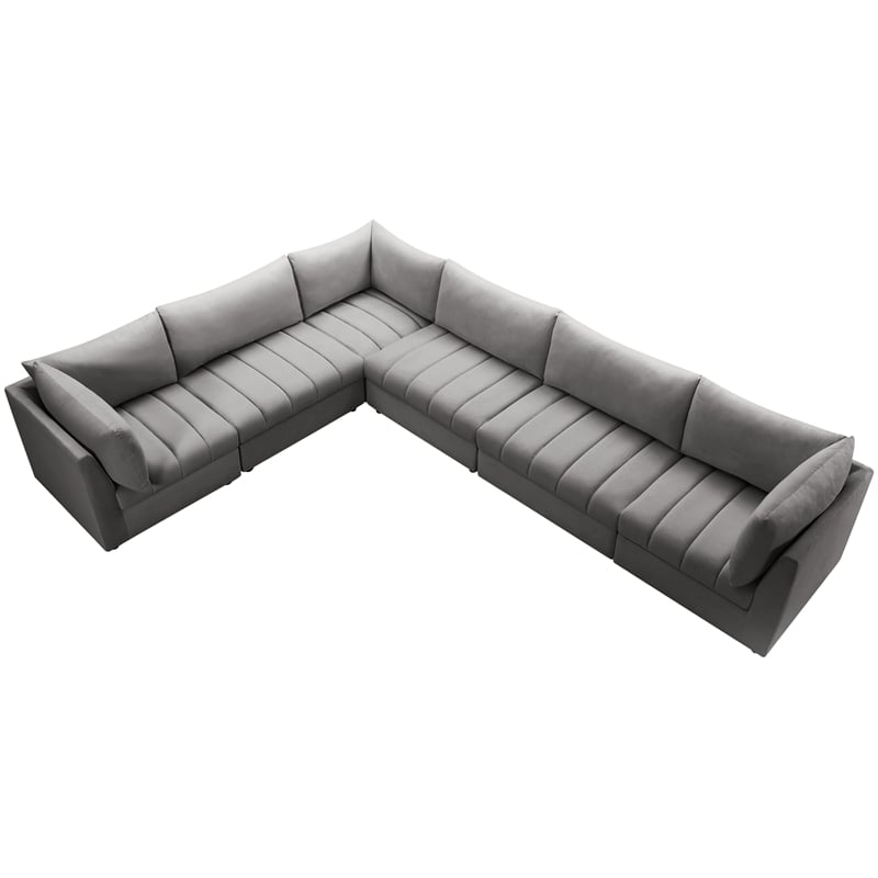 Meridian Furniture Jacob Grey Velvet Modular Sectional