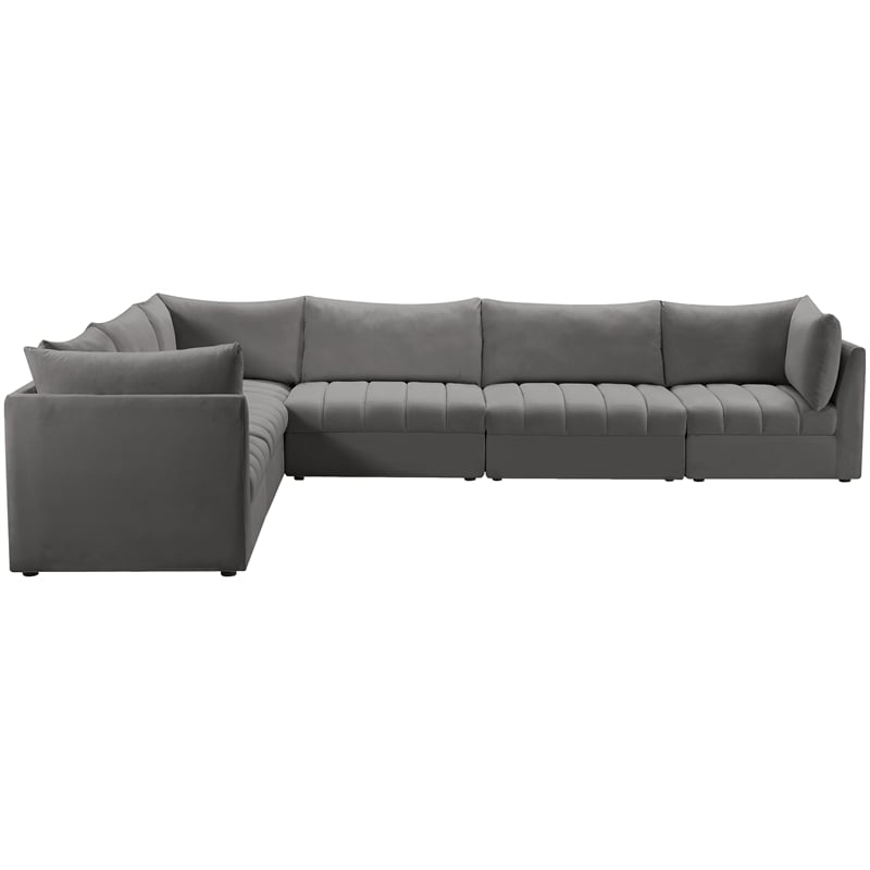 Meridian Furniture Jacob Grey Velvet Modular Sectional