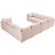 Meridian Furniture Jacob Pink Velvet Modular Sectional