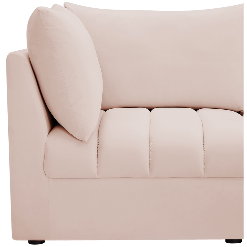 Meridian Furniture Jacob Pink Velvet Modular Sectional