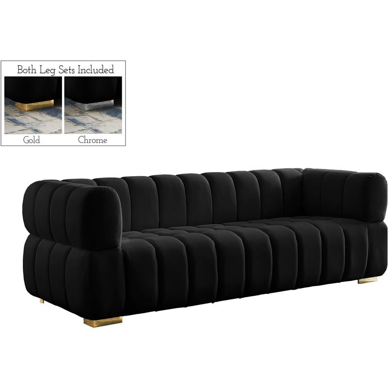 Meridian Furniture Gwen Black Velvet Sofa