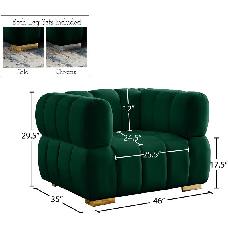 Meridian Furniture Gwen Green Velvet Chair