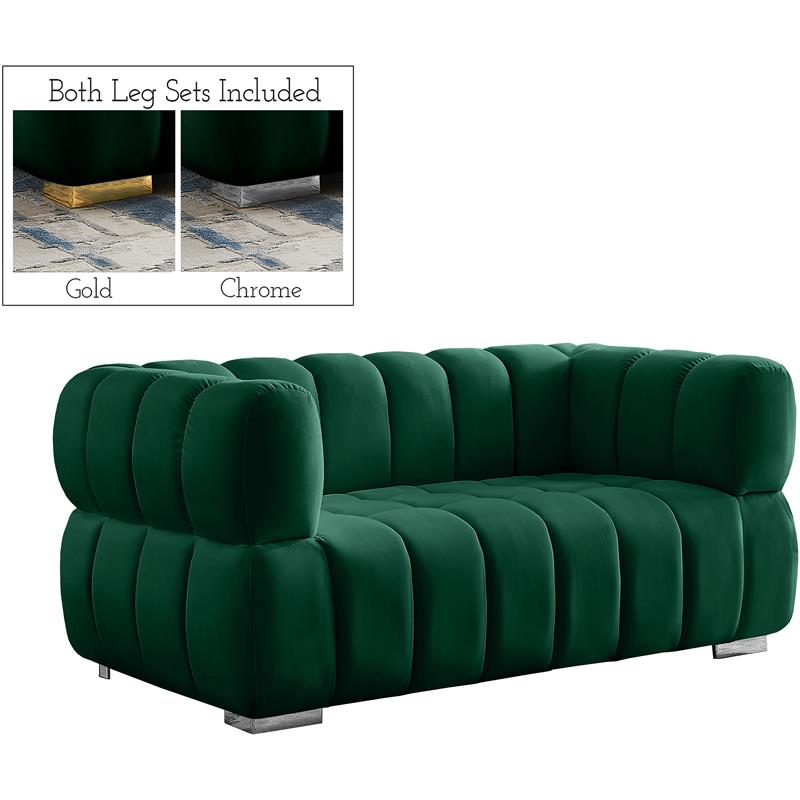 Meridian Furniture Gwen Green Velvet Loveseat