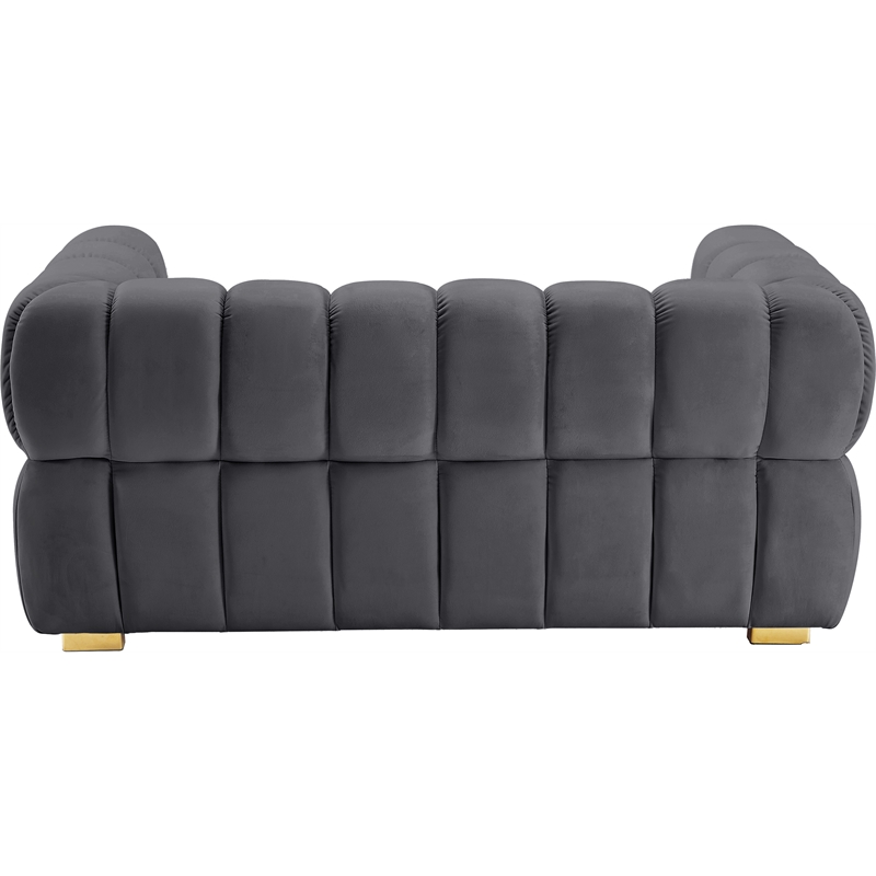 Meridian Furniture Gwen Grey Velvet Loveseat