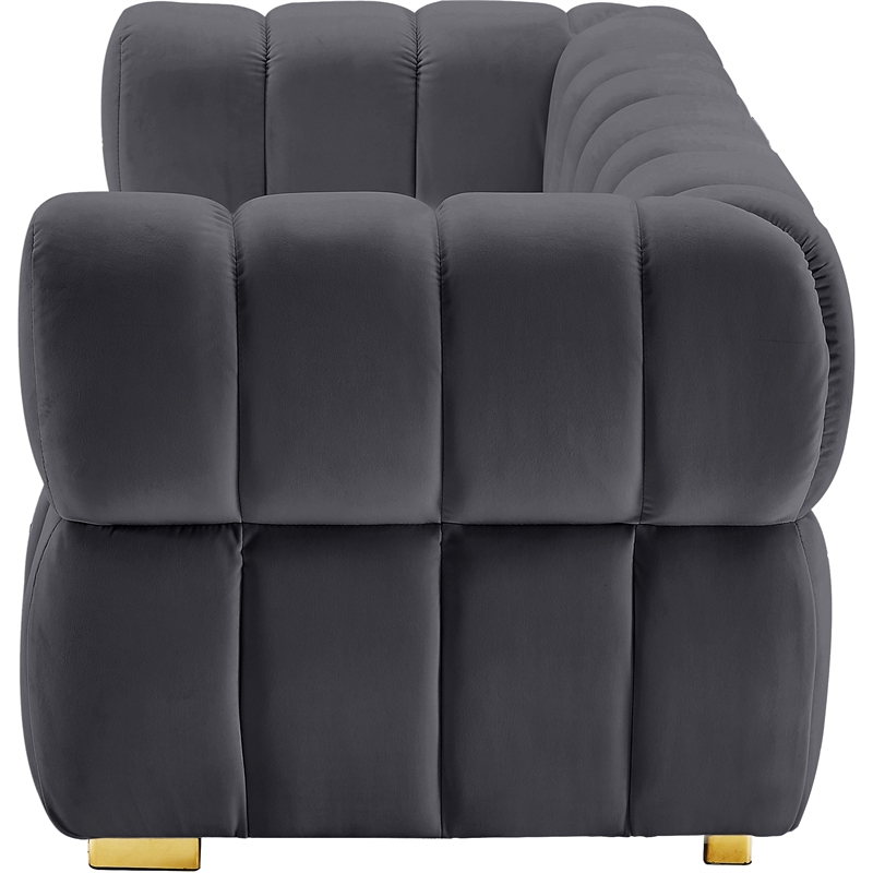 Meridian Furniture Gwen Grey Velvet Loveseat