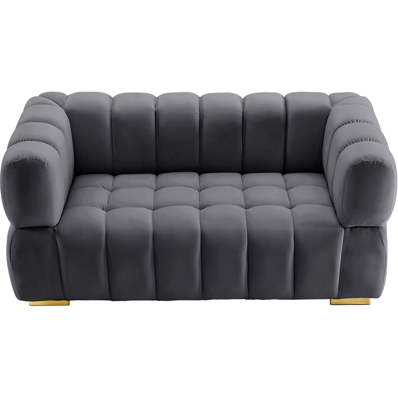 Meridian Furniture Gwen Grey Velvet Loveseat