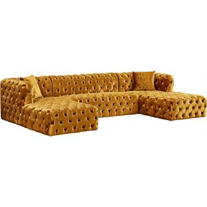 meridian furniture coco gold velvet 3pc. sectional
