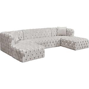 meridian furniture coco white velvet 3pc. sectional