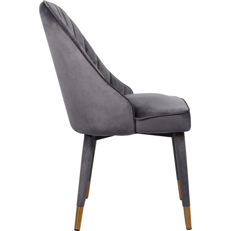 Meridian Furniture Belle Grey Velvet Dining Chair (Set of 2)