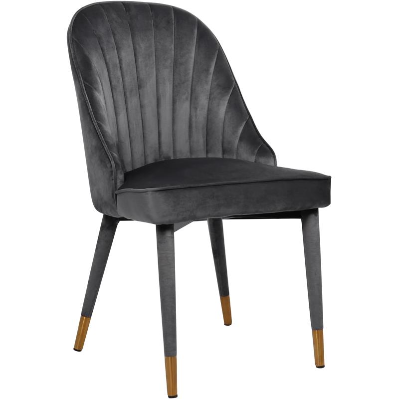 Meridian Furniture Belle Grey Velvet Dining Chair (Set of 2)