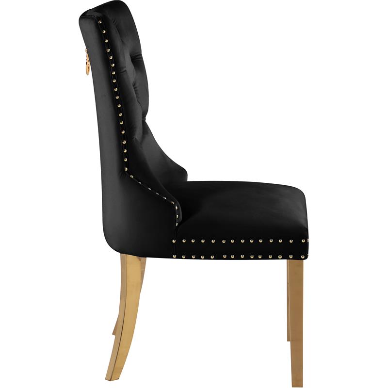 carmen black velvet dining chair