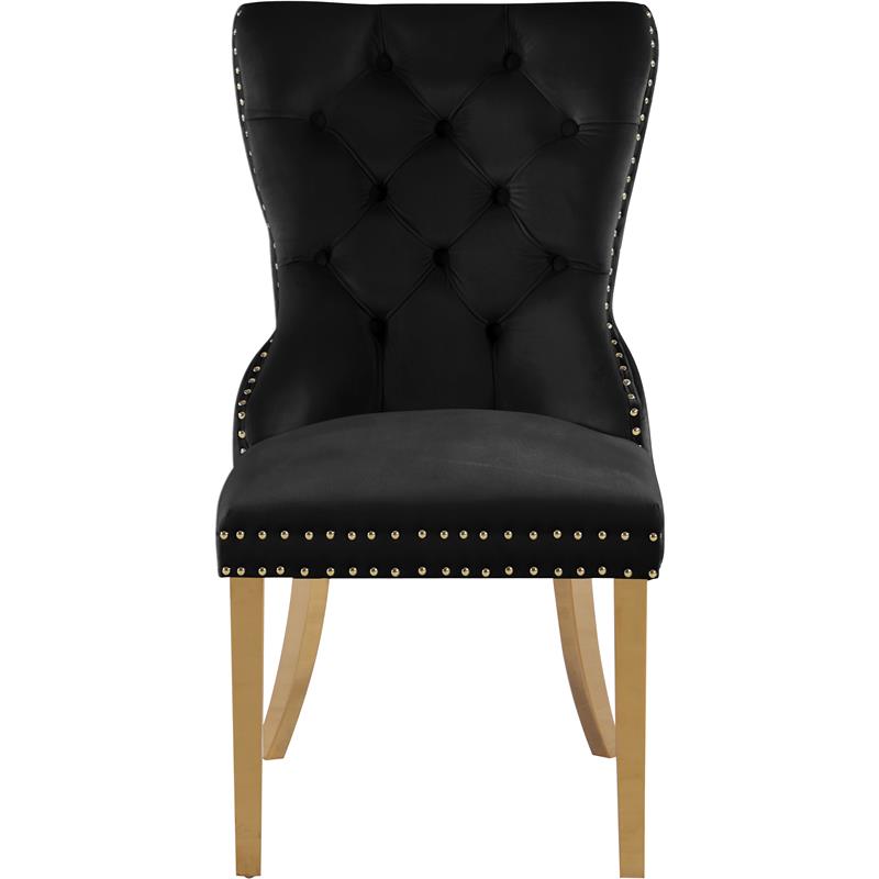 carmen black velvet dining chair