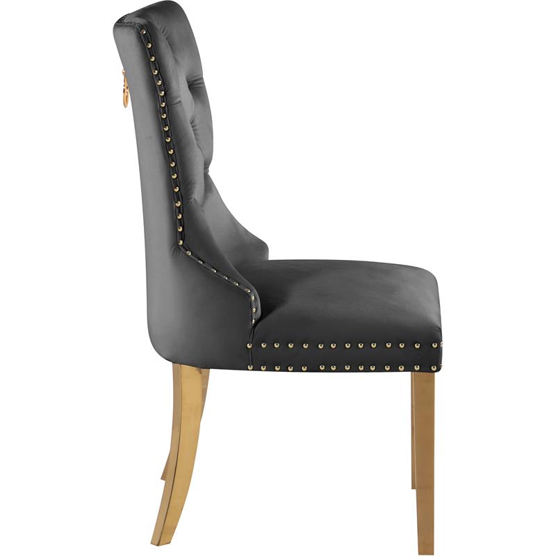 Meridian Furniture Carmen Grey Velvet Dining Chairs (Set of 2)