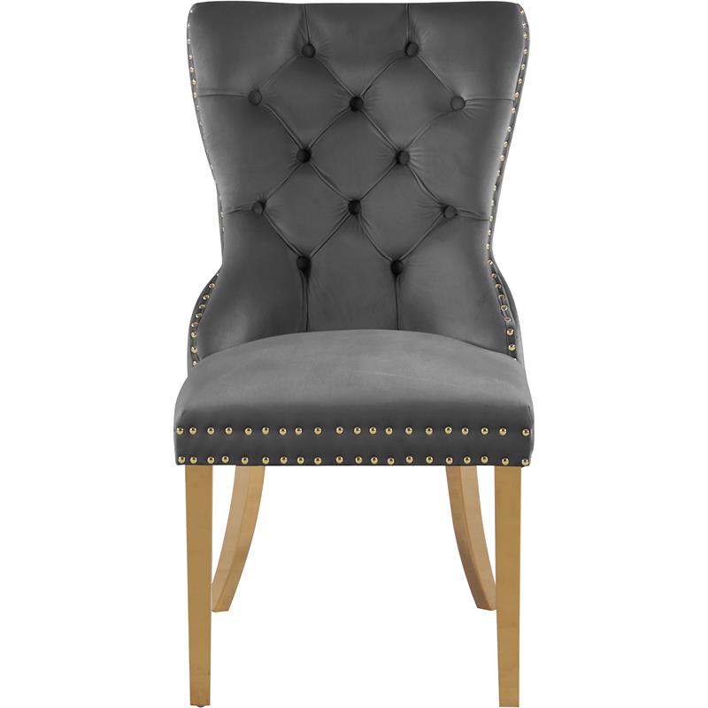 Meridian Furniture Carmen Grey Velvet Dining Chairs (Set of 2)