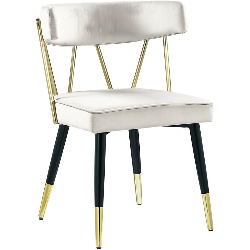 Meridian Furniture Rheingold Cream Velvet Dining Chair (Set of 2)