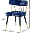 Meridian Furniture Rheingold Navy Velvet Dining Chair (Set of 2)