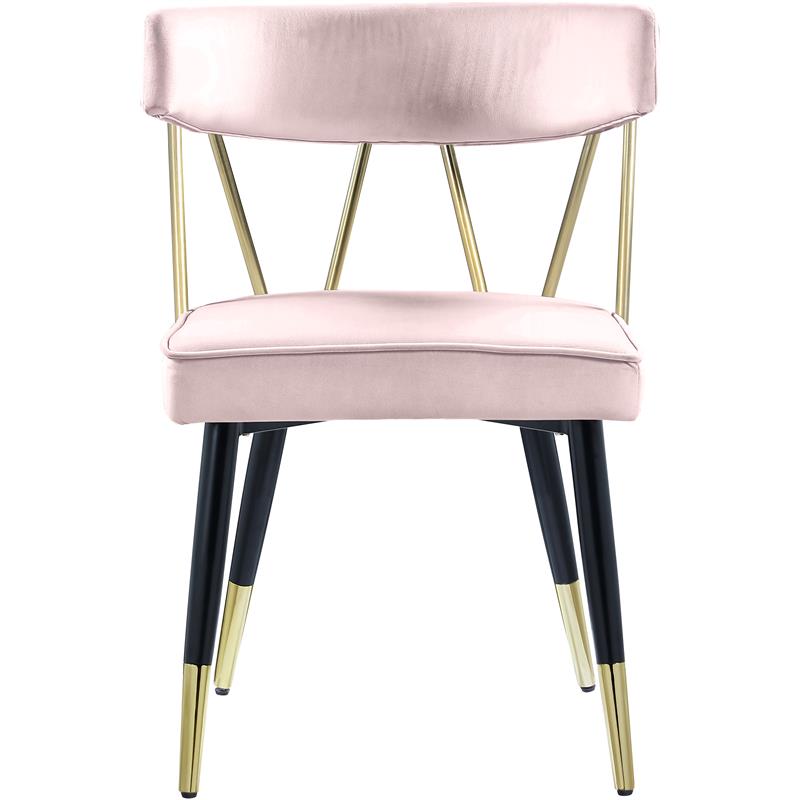 Meridian Furniture Rheingold Pink Velvet Dining Chair (Set of 2)