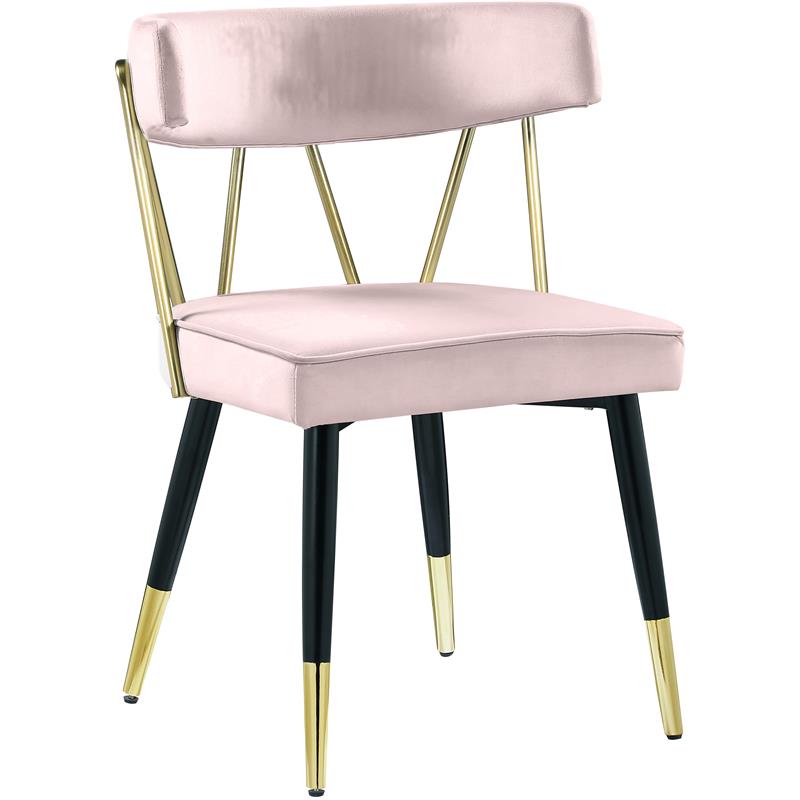 Meridian Furniture Rheingold Pink Velvet Dining Chair (Set of 2)