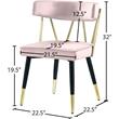 Meridian Furniture Rheingold Pink Velvet Dining Chair (Set of 2)