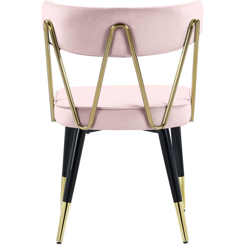 Meridian Furniture Rheingold Pink Velvet Dining Chair (Set of 2)