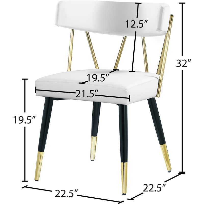Meridian Furniture Rheingold White Vegan Leather Dining Chair (Set of 2)